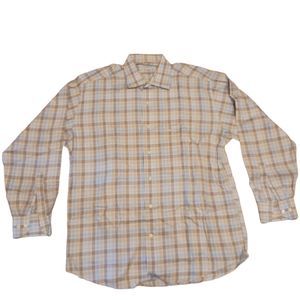 Alex Cannon Plaid Button Down Shirt Men's Size XL